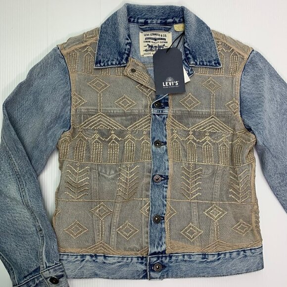 Levis Made & Crafted Denim Jacket Size Small Heirloom Lace Trucker NWT Heirloom - Picture 1 of 11